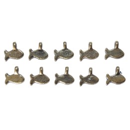 Pez con argolla 9x8mm de pewter para collar pulsera y aretes