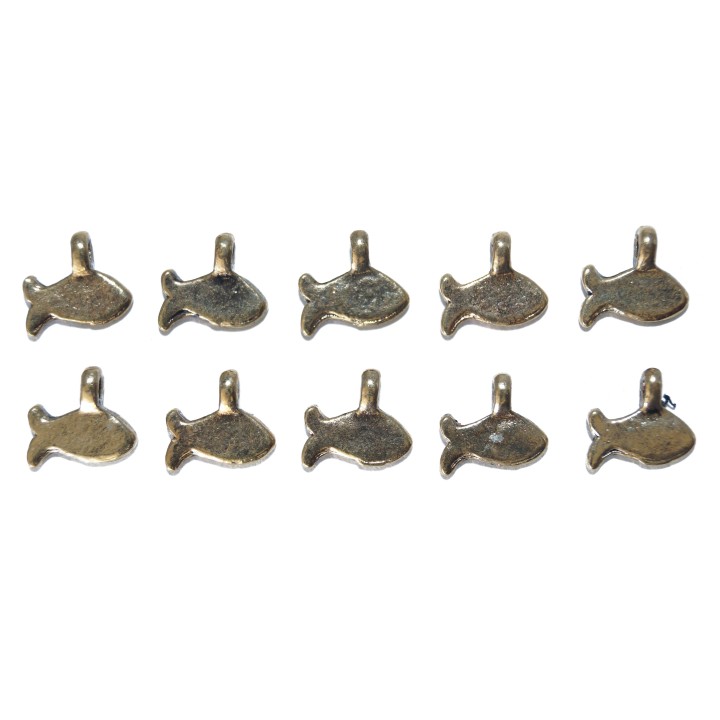 Pez con argolla 9x8mm de pewter para collar pulsera y aretes