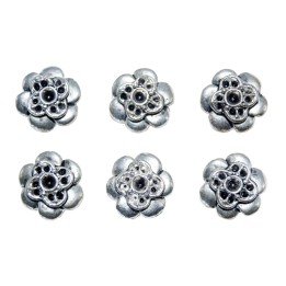 Flor hueca 14x7mm de pewter para collar pulsera y aretes