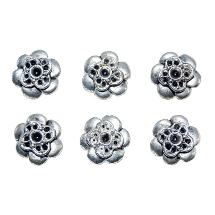 Flor hueca 14x7mm de pewter para collar pulsera y aretes
