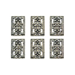 Rectangulo con figura 17x12mm de pewter para collar pulsera y aretes