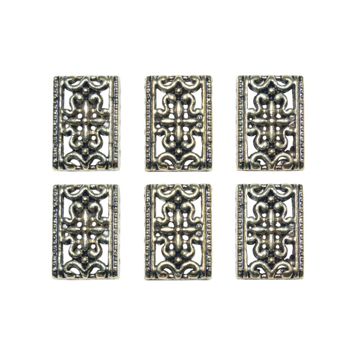 Rectangulo con figura 17x12mm de pewter para collar pulsera y aretes