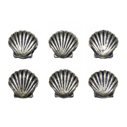 Concha abombada 12x6mm de pewter para collar pulsera y aretes