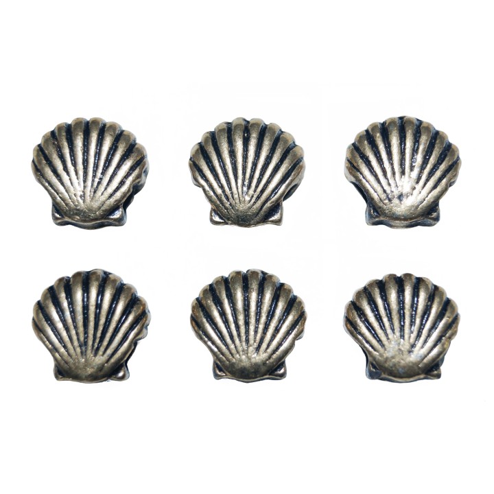 Concha abombada 12x6mm de pewter para collar pulsera y aretes