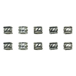 Barril grabado 7x5mm de pewter para collar pulsera y aretes