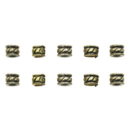 Barril grabado 7x5mm de pewter para collar pulsera y aretes