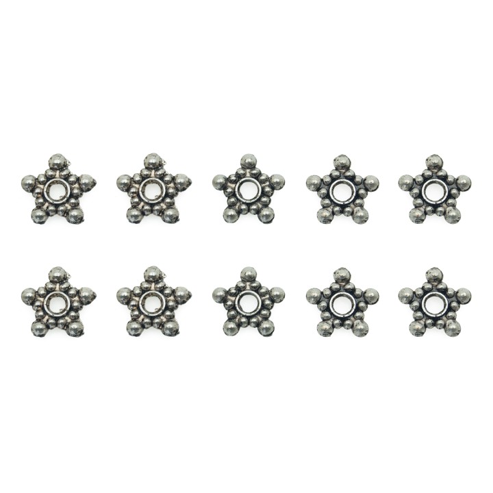Estrella 10x3mm de pewter para collar pulsera y aretes