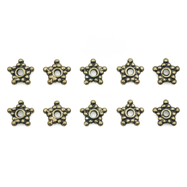 Estrella 10x3mm de pewter para collar pulsera y aretes