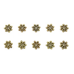 Flor 9x3mm de pewter para collar pulsera y aretes