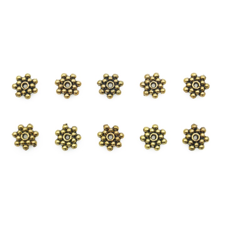 Flor 9x3mm de pewter para collar pulsera y aretes