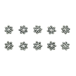 Flor 9x3mm de pewter para collar pulsera y aretes