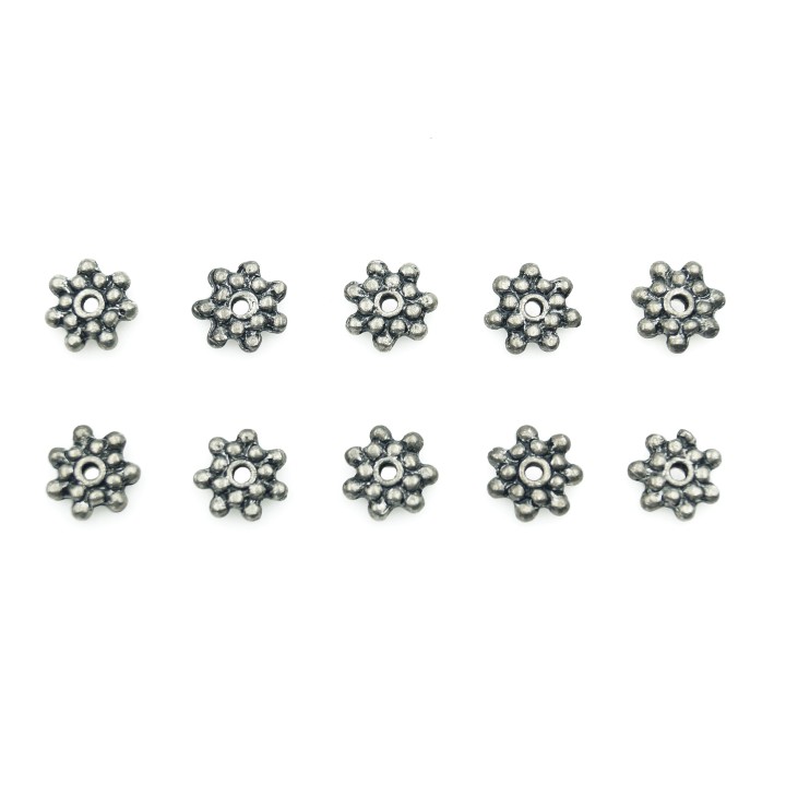 Flor 9x3mm de pewter para collar pulsera y aretes