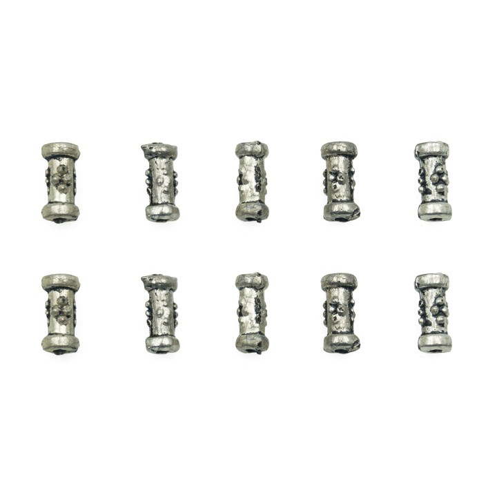 Cilindro grabado 8x4mm de pewter para collar pulsera y aretes