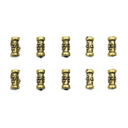 Cilindro grabado 8x4mm de pewter para collar pulsera y aretes