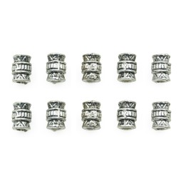 Cilindro grabado 8x6mm de pewter para collar pulsera y aretes