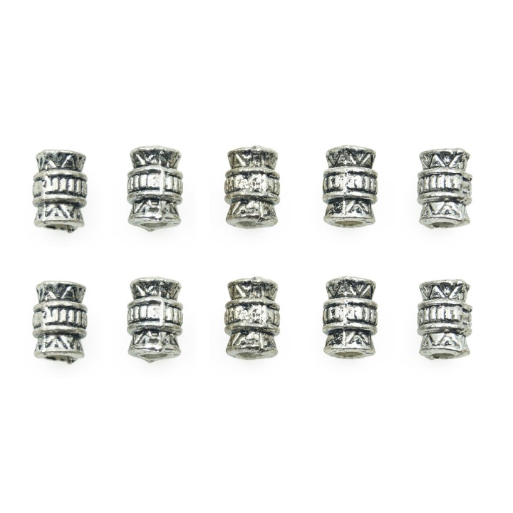 Cilindro grabado 8x6mm de pewter para collar pulsera y aretes