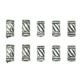 Cilindro grabado 11x6mm de pewter para collar pulsera y aretes