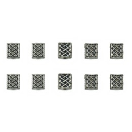 Rectangulo grabado 8x6mm de pewter para collar pulsera y aretes