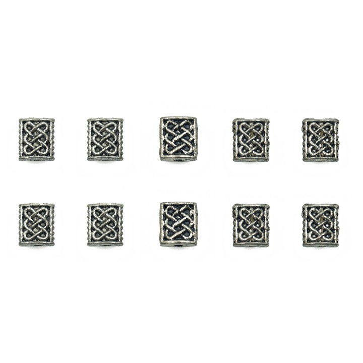 Rectangulo grabado 8x6mm de pewter para collar pulsera y aretes