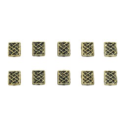 Rectangulo grabado 8x6mm de pewter para collar pulsera y aretes