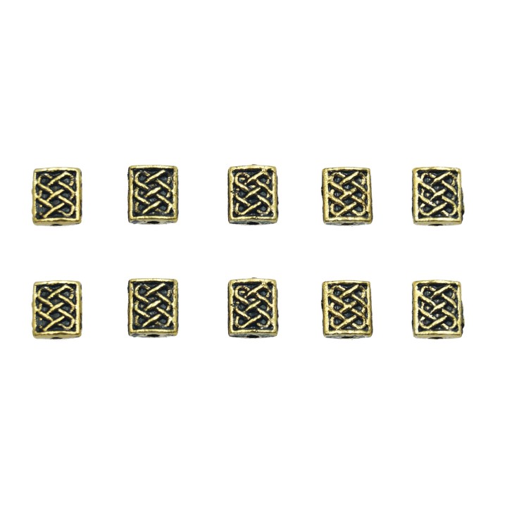 Rectangulo grabado 8x6mm de pewter para collar pulsera y aretes