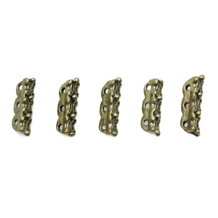Cilindro con 3 argollas 14x4mm de pewter para collar pulsera y aretes
