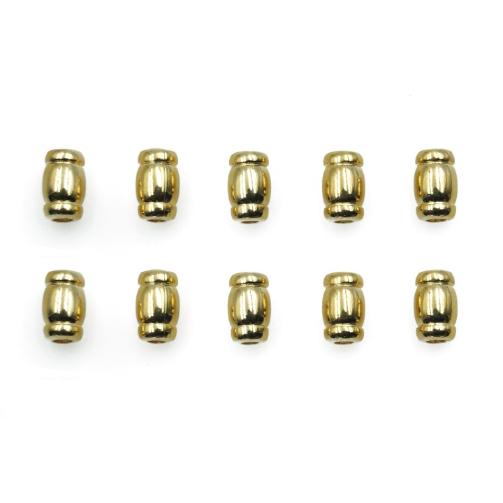 Cilindro liso 6x4mm de pewter para collar pulsera y aretes