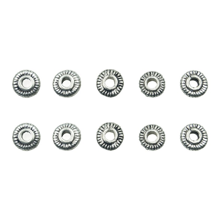 Rondel grabado 6mm de pewter para collar pulsera y aretes
