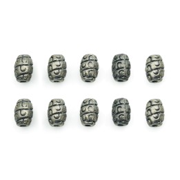 Cilindro redondeado 7x5mm de pewter para collar pulsera y aretes