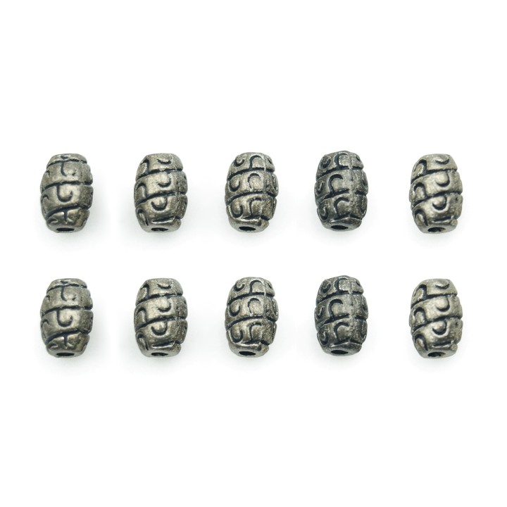 Cilindro redondeado 7x5mm de pewter para collar pulsera y aretes
