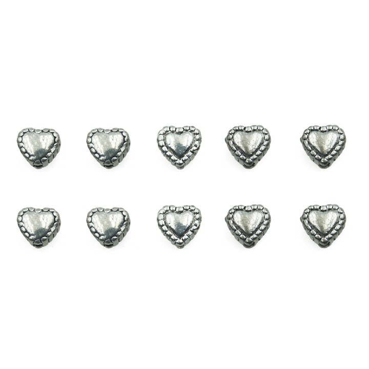 Corazon 6mm de pewter para collar pulsera y aretes