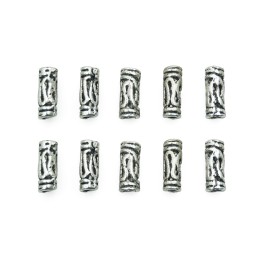 Cilindro grabado 12x5mm de pewter para collar pulsera y aretes