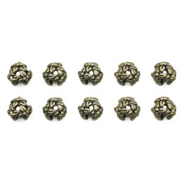 Casquillo forma de hojas 7x4mm de pewter para collar pulsera y aretes
