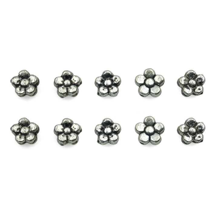 Flor 6x4mm de pewter para collar pulsera y aretes