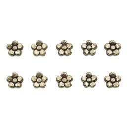 Flor 6x4mm de pewter para collar pulsera y aretes