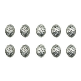 Oval grabado 9x7mm de pewter para collar pulsera y aretes