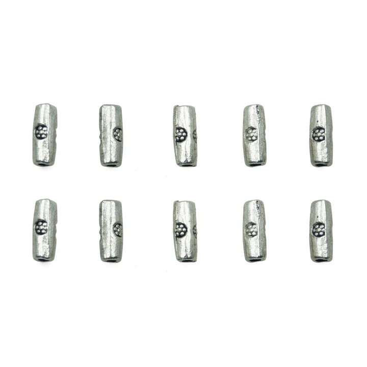 Cilindro grabado 8x4mm de pewter para collar pulsera y aretes