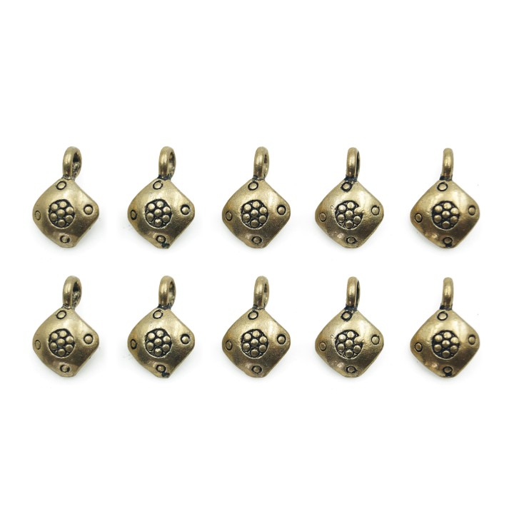 Cocol con argolla 14x10mm de pewter para collar pulsera y aretes
