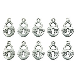 Candado 17x11mm de pewter para collar pulsera y aretes