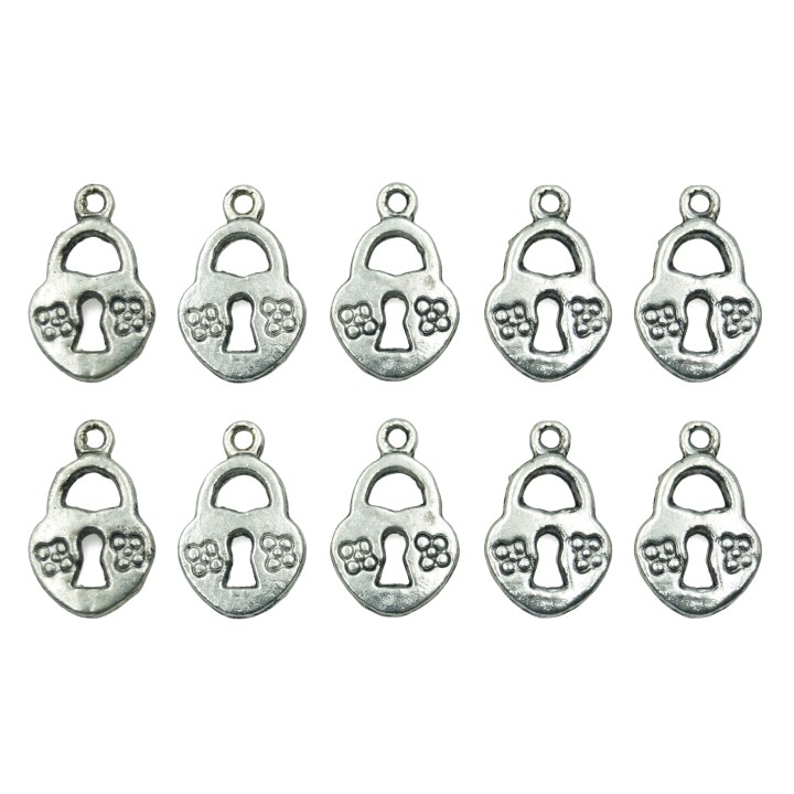 Candado 17x11mm de pewter para collar pulsera y aretes