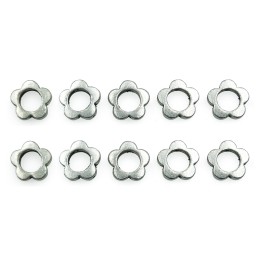Flor con perforacion al centro 11x3mm de pewter para collar pulsera y aretes