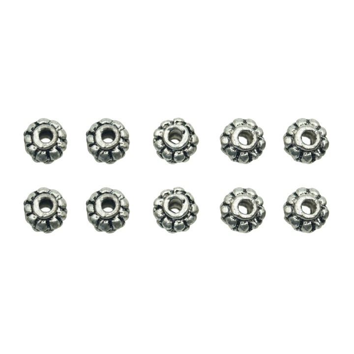 Rondel 7x5mm de pewter para collar pulsera y aretes