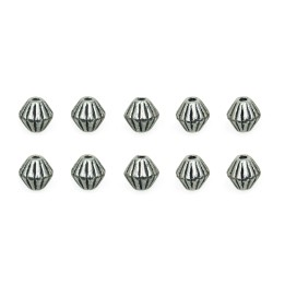 Trompo rayado 6mm de pewter para collar pulsera y aretes