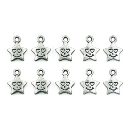 Estrella con carita 15x12mm de pewter para collar pulsera y aretes