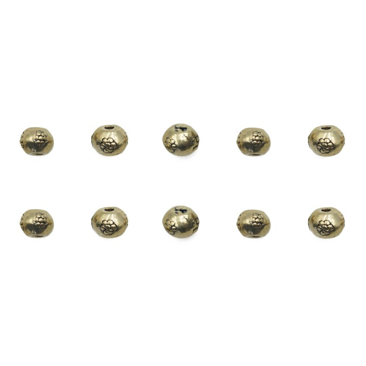 Redondo grabado 5x4mm de pewter para collar pulsera y aretes