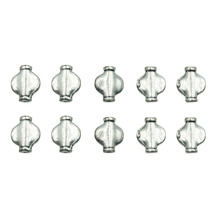 Cocol liso 10x8mm de pewter para collar pulsera y aretes