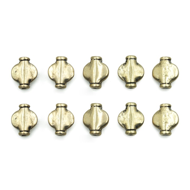 Cocol liso 10x8mm de pewter para collar pulsera y aretes