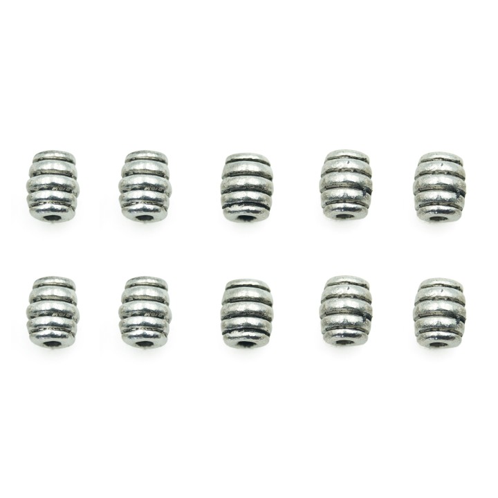 Cilindro 7x6mm de pewter para collar pulsera y aretes