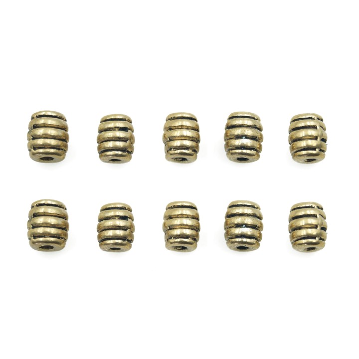 Cilindro 7x6mm de pewter para collar pulsera y aretes