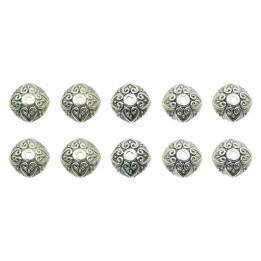 Casquillo grabado 10x6mm de pewter para collar pulsera y aretes